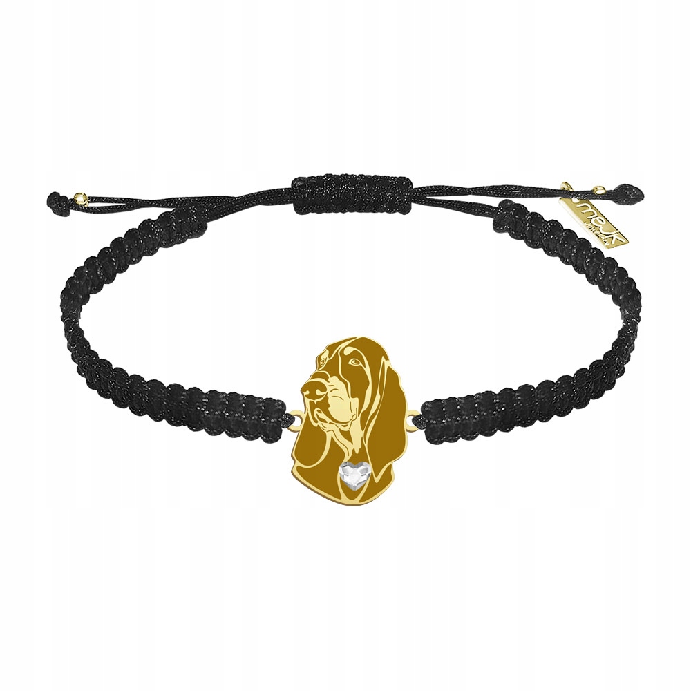 Zlatý náramek s malým gaskoňským honičem 925 Makramé Šperky Gravírování