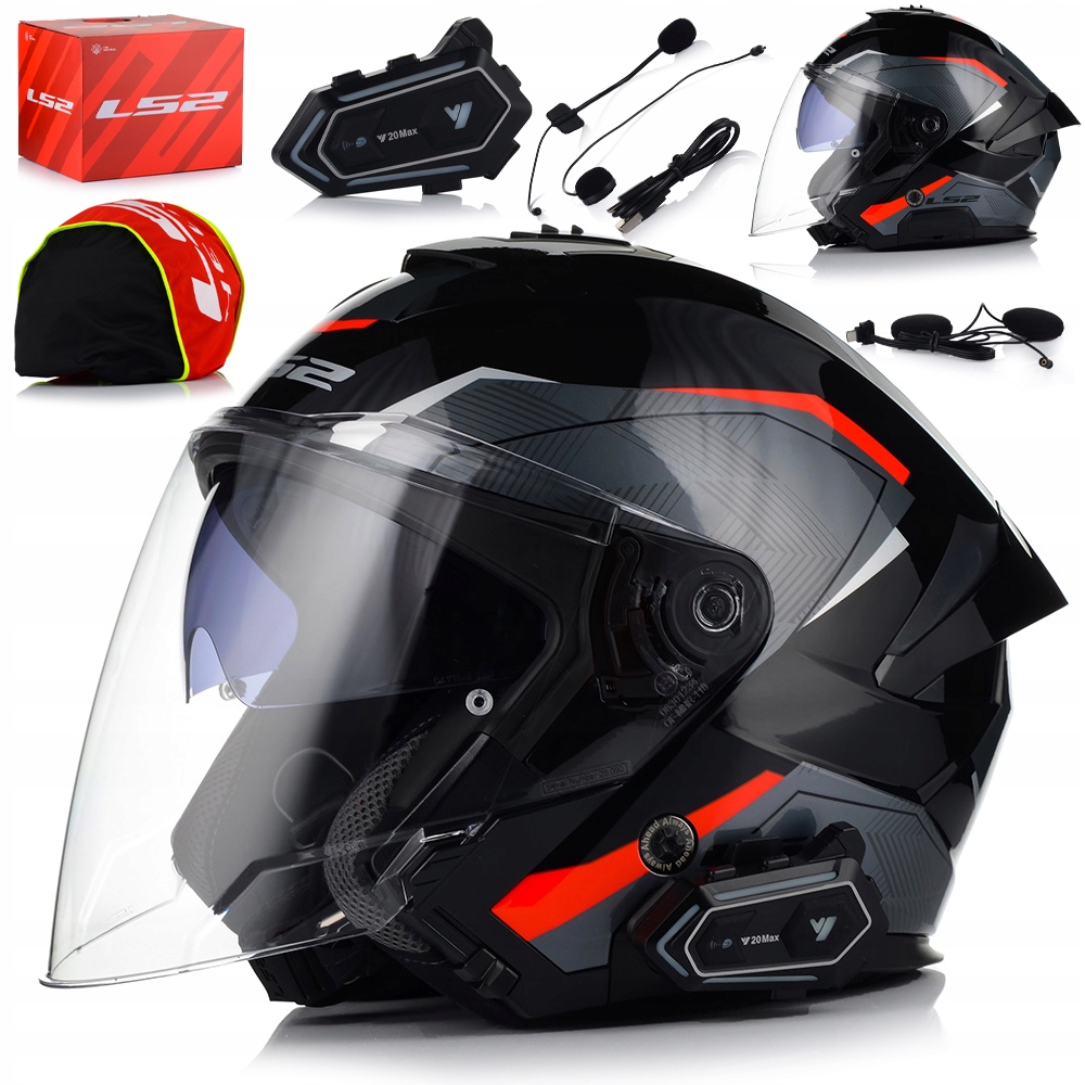 Otvorená Motocyklová Prilba LS2 OF618 Verso II Air Blenda Interkom