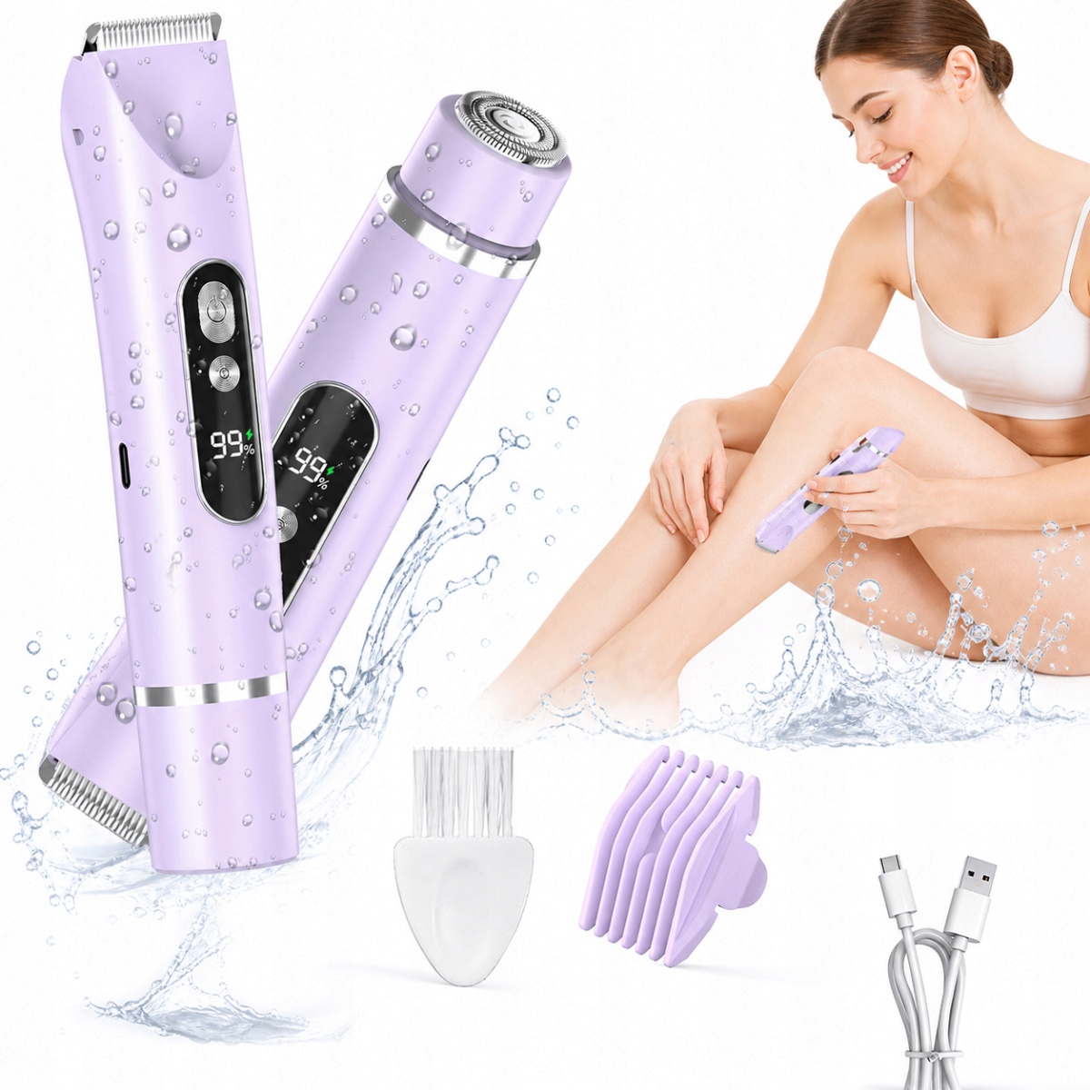 Holicí Strojek Depilátor Zastřihovač Intimních Pásů Obočí Bikini 2v1