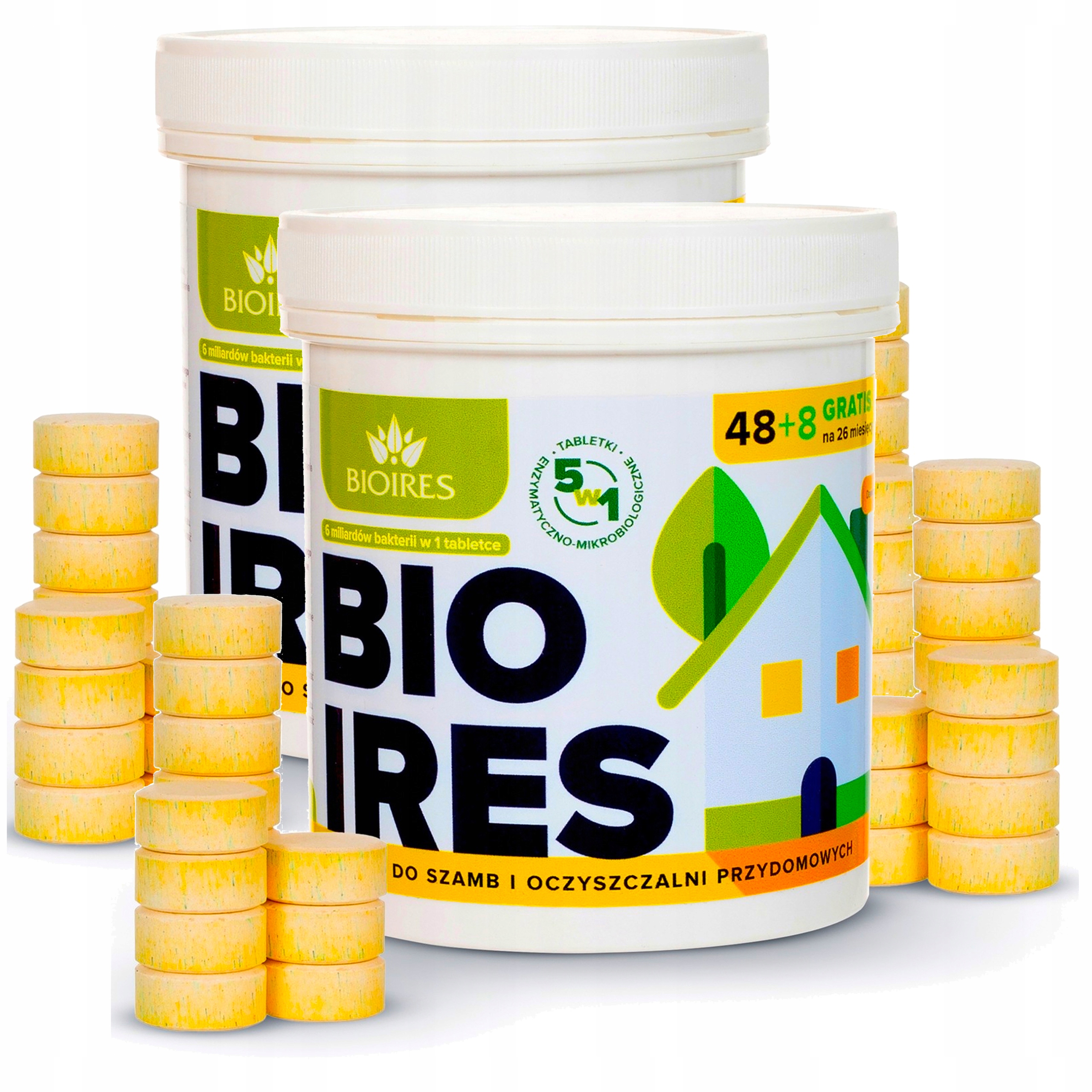 Tabletki bio bakterie do szamba oczyszczalni Bioires zapas 4 lata+ tłuszcze