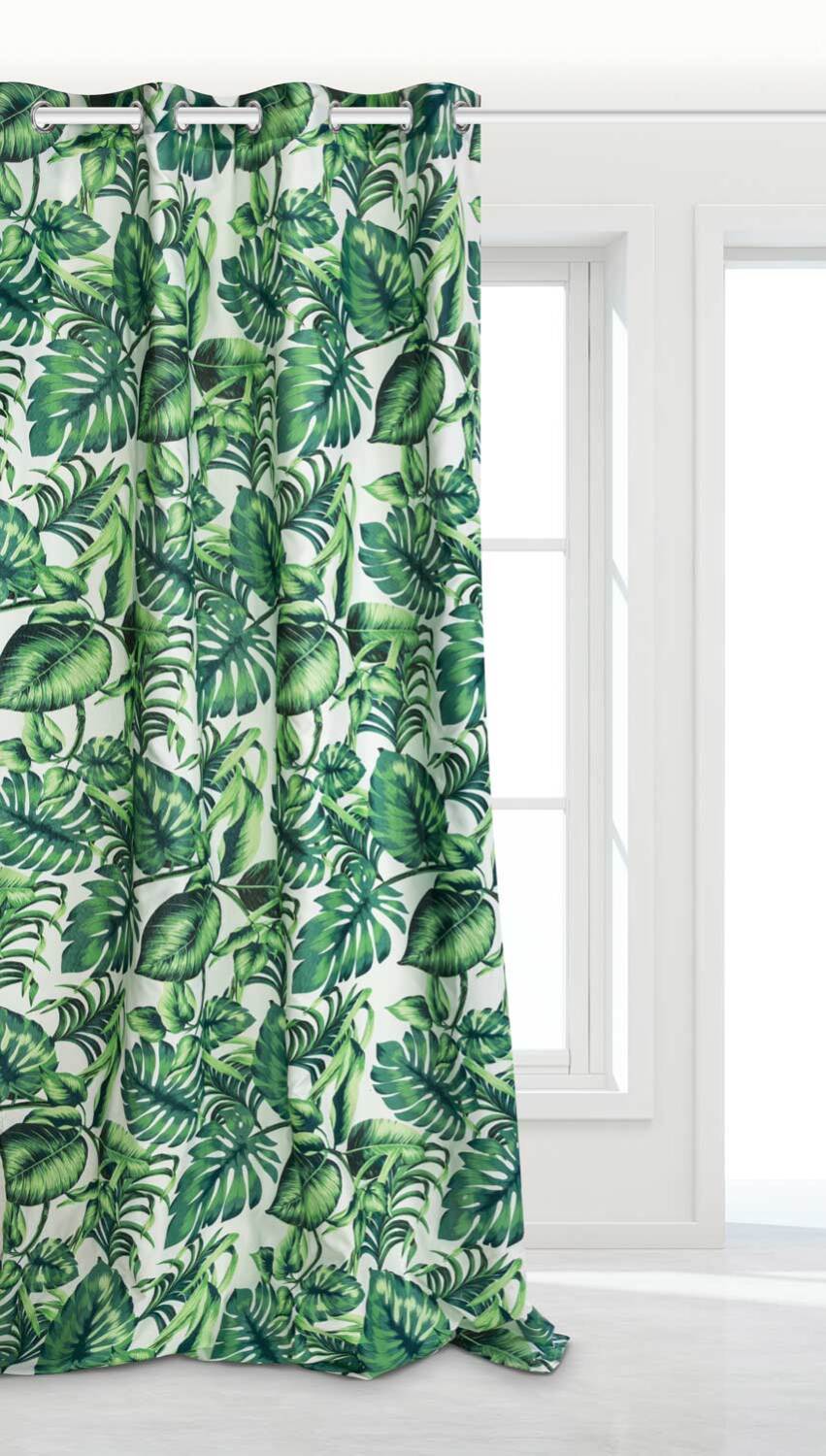 ZASŁONY PALMS 140x190 LIŚCIE KÓŁKA PRZELOTKI Wzór roślinny