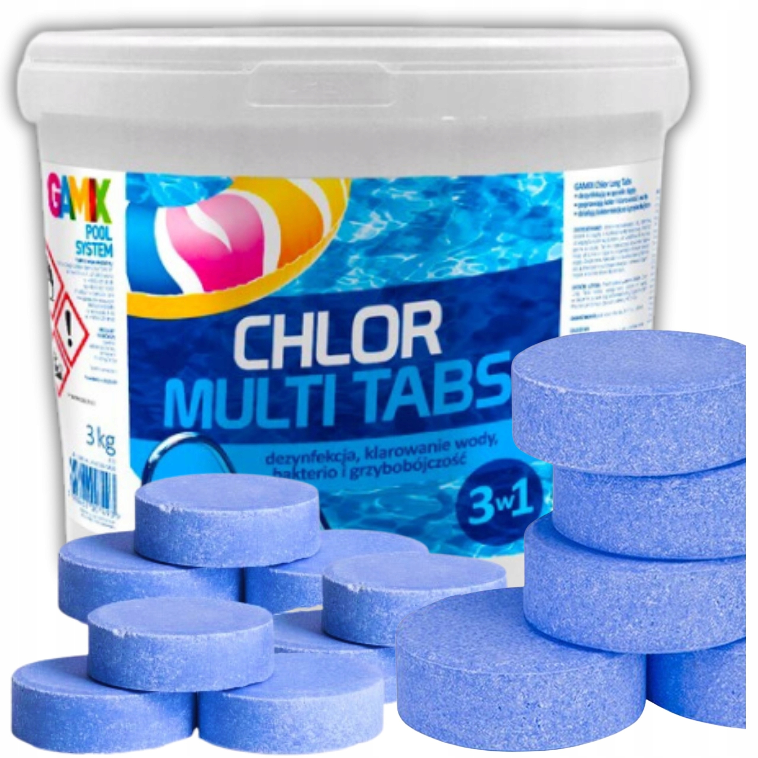Chlor Multi Tabletki 15x 200G 3W1 Duże 3KG Chemia Basenowa Gamix Poradnik