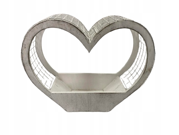 KOSZ KLATKA W KSZTAŁCIE SERCE CZARNE, DREWNIANA OSŁONKA WYSOKOŚĆ 28 CM. Kod producenta SERCE KLATKA