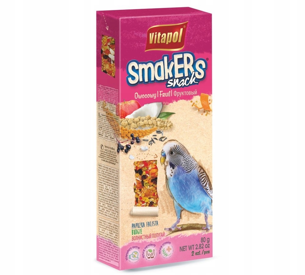 Vitapol Kolba Smakers dla papugi falistej owocowa