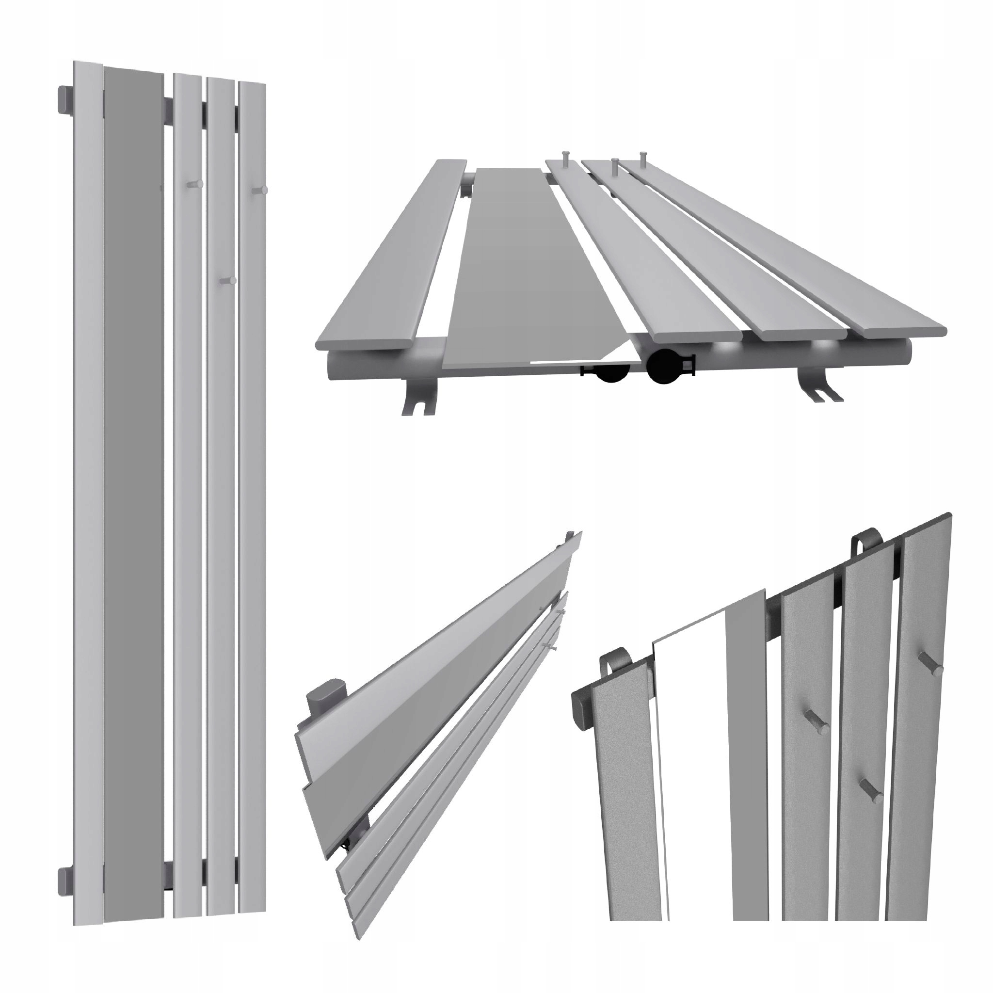 Dekorativní radiátor s věšáky zrcadlo Bello Hook Mirror 140x52 4 Únor