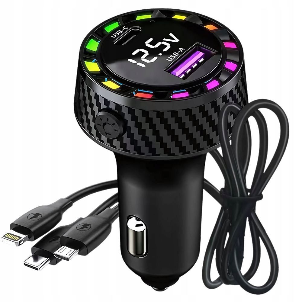 Ładowarka samochodowa usb-c 14w i usb-a 15w do gniazda zapalniczki szybka