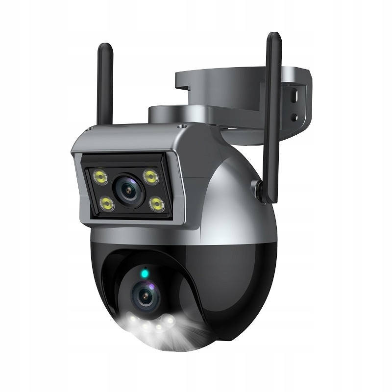 Kamera Podwójna Obrotowa Zewnętrzna Ip Wifi 4MPX Tuya Smart Po Polsku