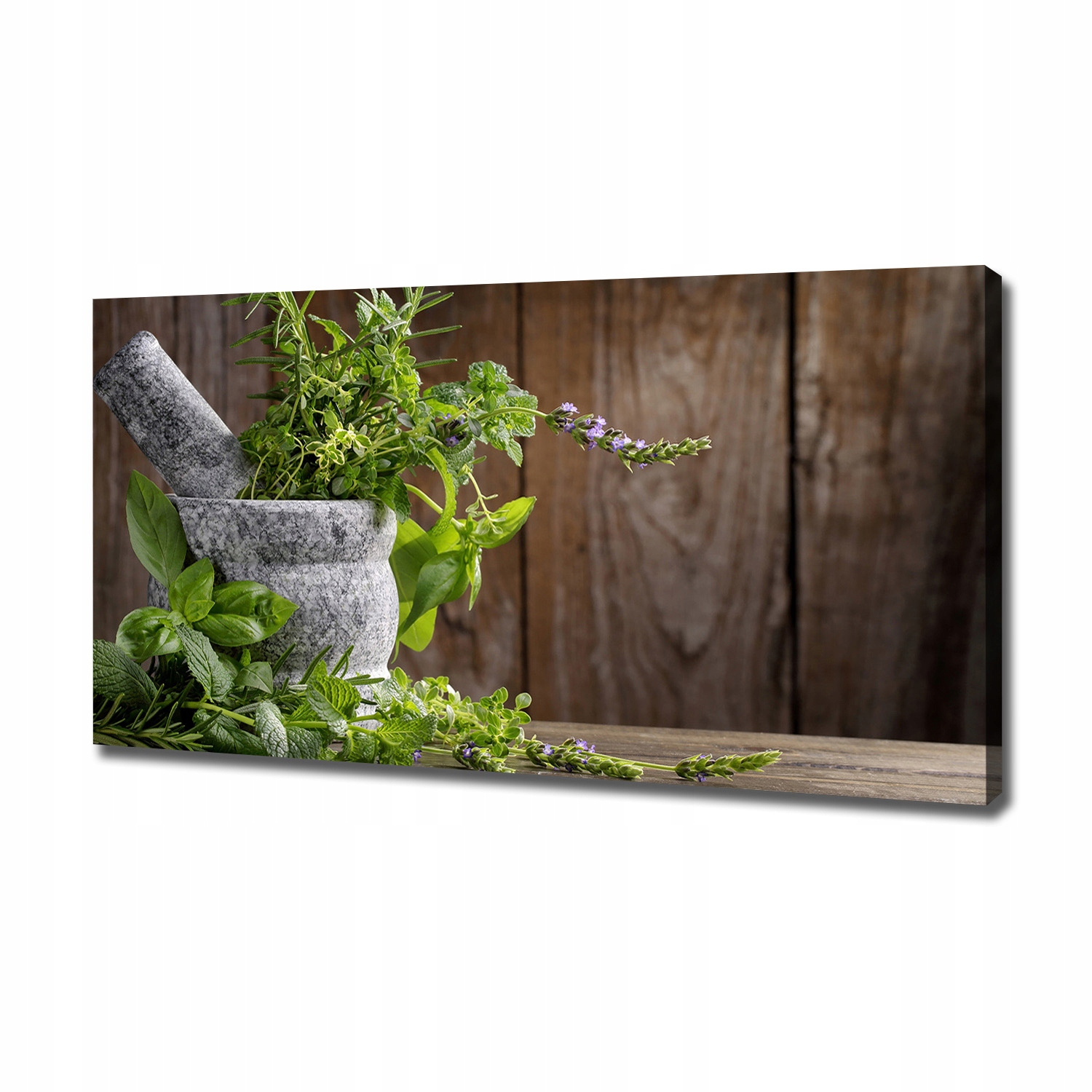 

Foto obraz na płótnie Zioła w moździerzu 120x60 cm