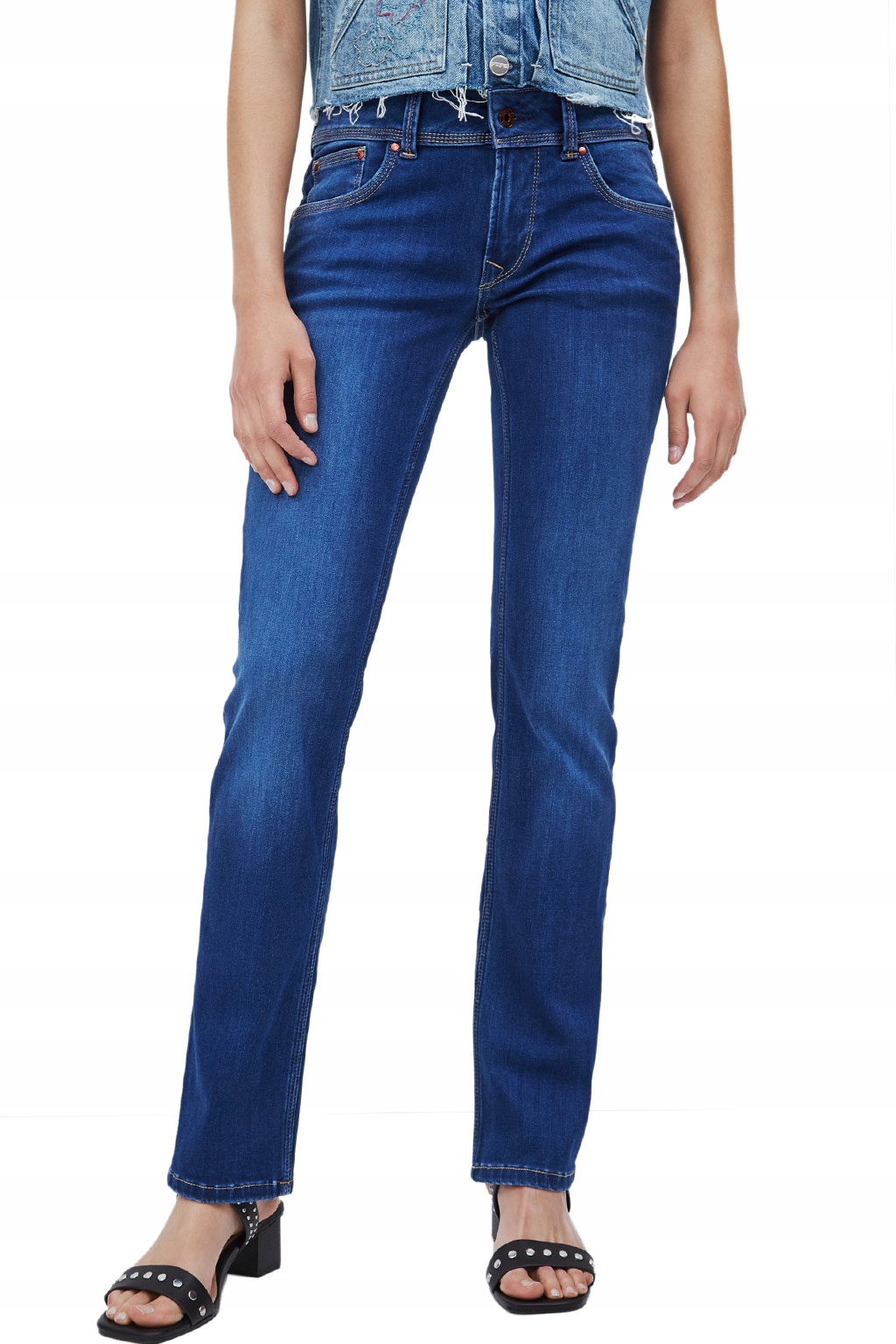 Pepe Jeans Džíny Úzké Nohavice Středního Stavu Modré Bavlna 25/30 Xta