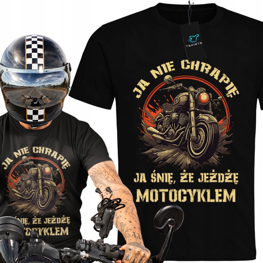 KOSZULKA JA NIE CHRAPIĘ DLA MOTOCYKLISTY NA MOTOCYKL NA PREZENT MĘSKA L