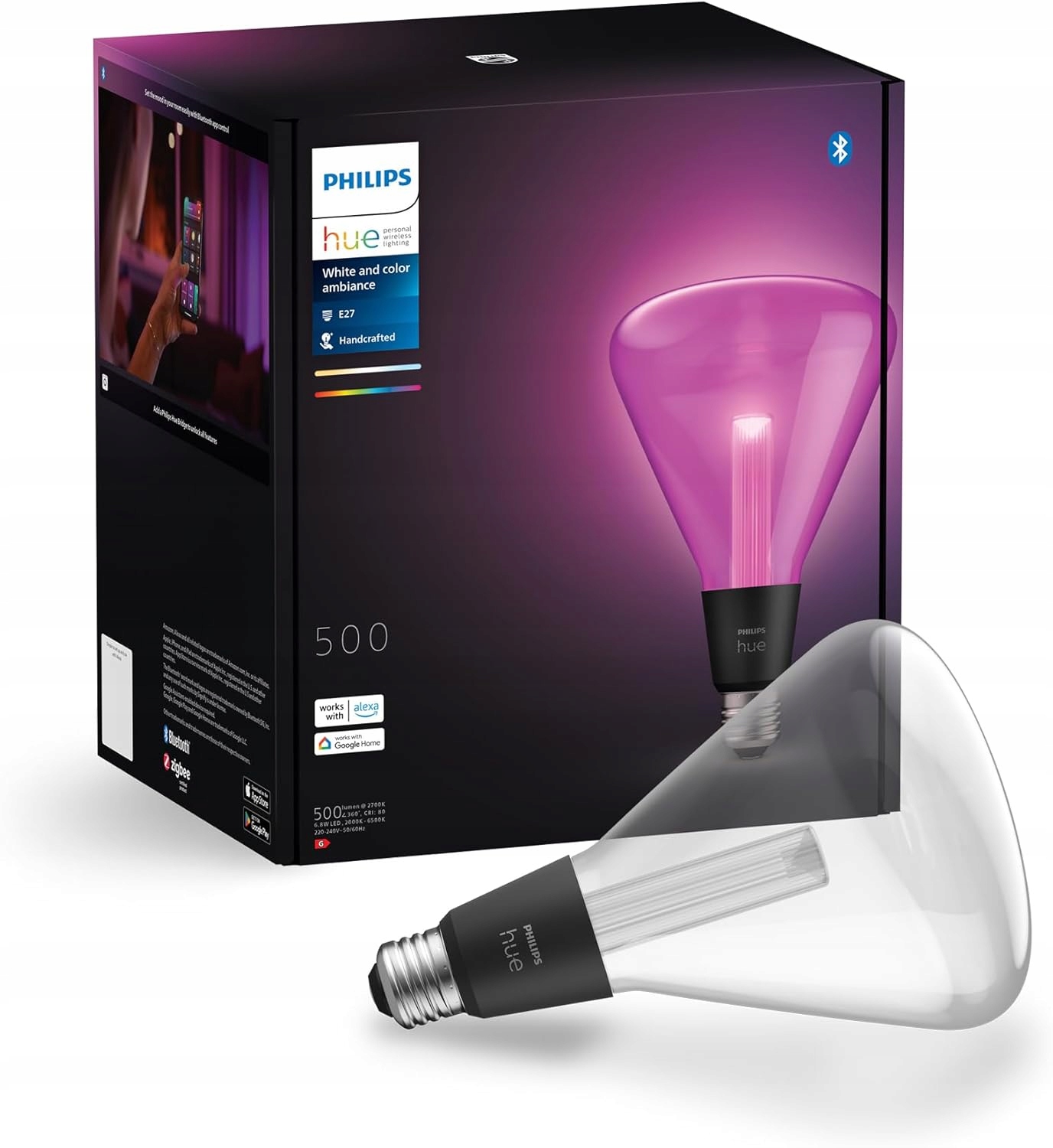 Led žárovka E27 6.8W Filament Smart White and Color Ambiance Philips Hue