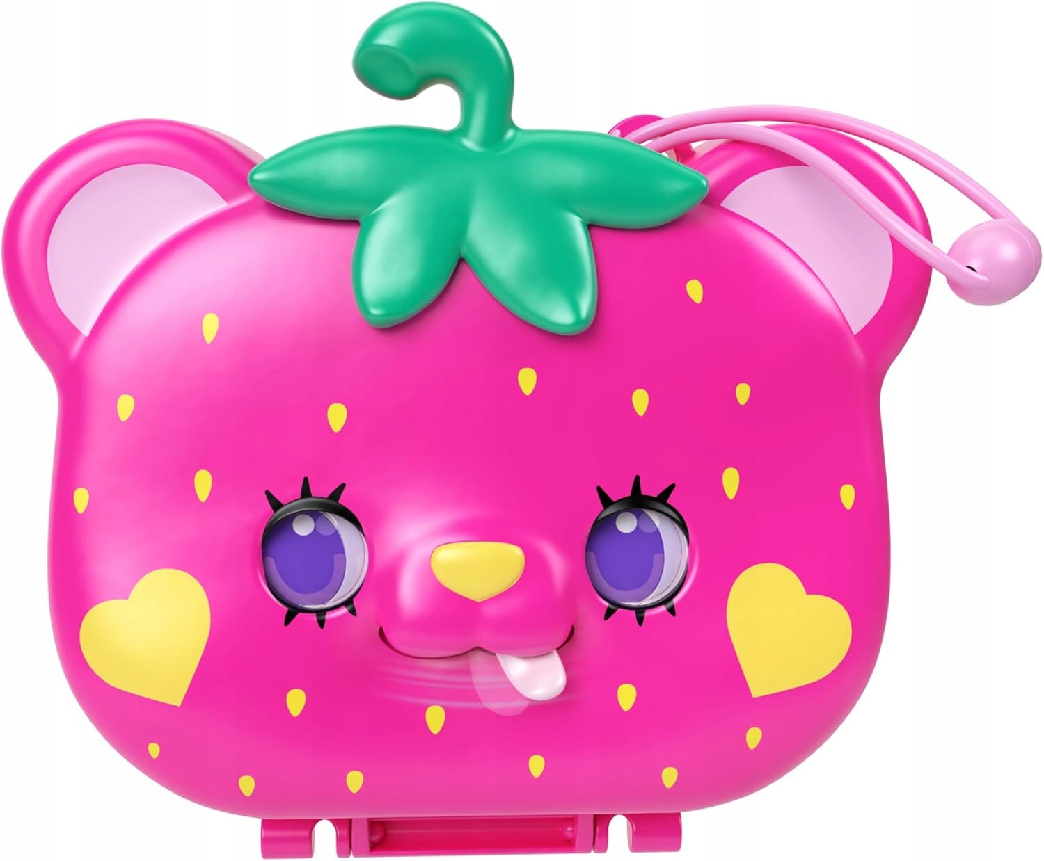 ZESTAW KOMPAKTOWY POLLY POCKET TRUSKAWKOWY MIŚ TOREBKA plus LALKI i DODATKI Marka Polly Pocket