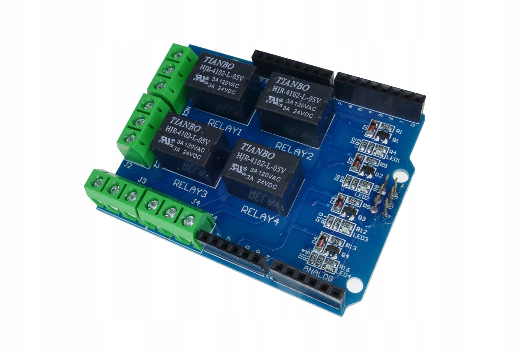 

Moduł 4 Przekaźników 5V 3A Shield Do Arduino Uno