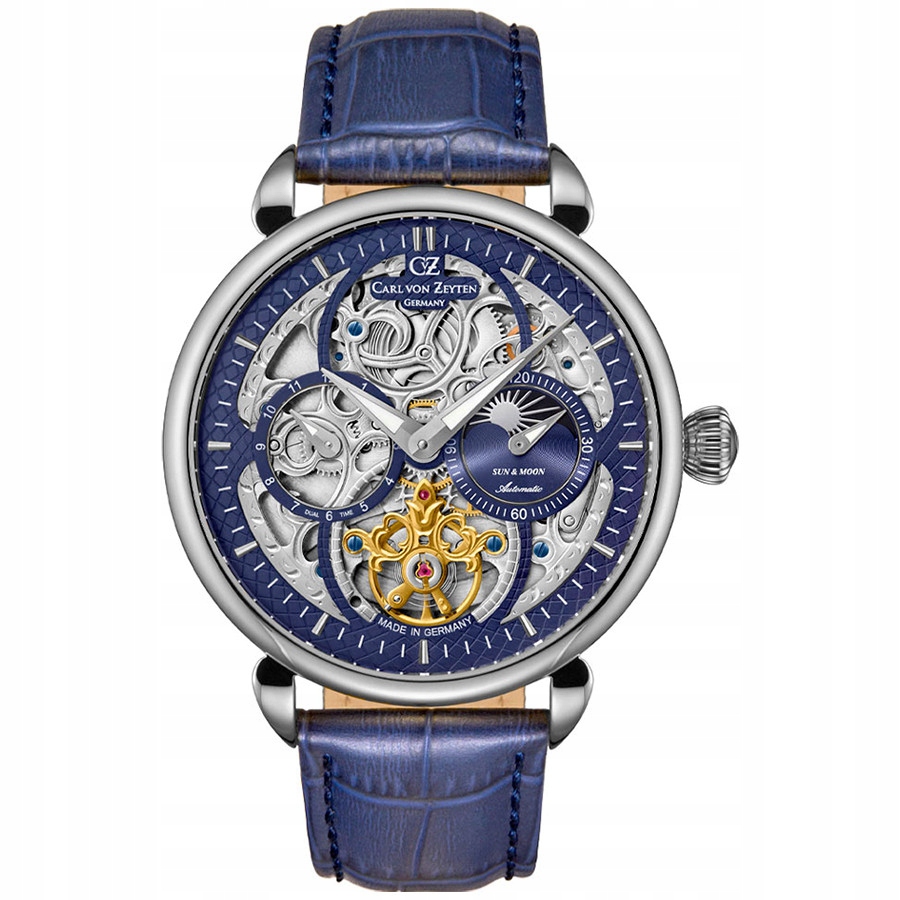 Pánské Hodinky Carl von Zeyten CVZ0005SBLS s modrým řemínkem