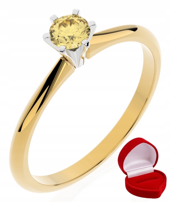 Zlatý Prstýnek 585 14k Safír 0,19 ct Krabička R10