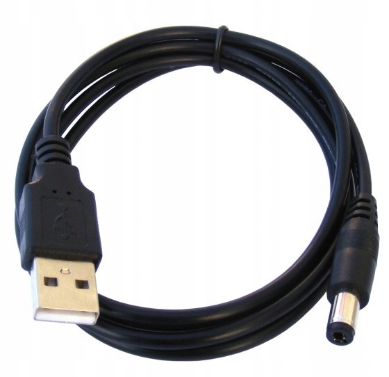 

Kabel DC wtyk 2,1/5,5mm wtyk Usb A