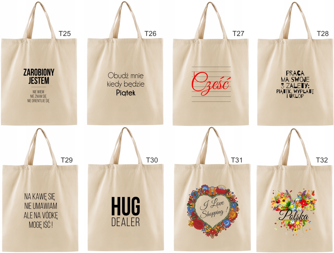 TORBA BAWEŁNIANA Z TWOIM NADRUKIEM EKO,LOGO, WZÓR Materiał materiałowa