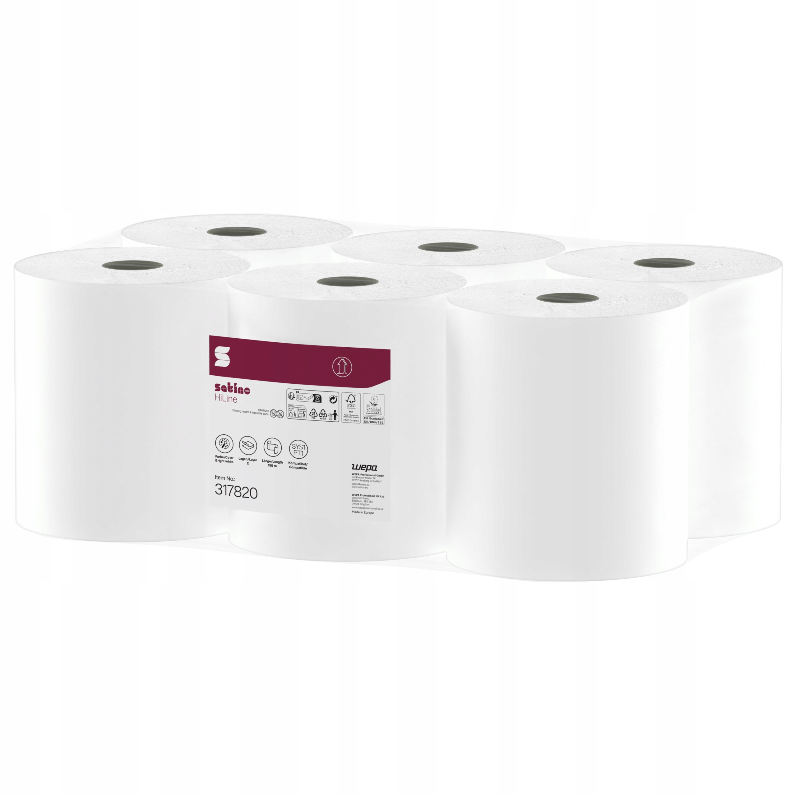 Satino Wepa PT1 317820 Ręczniki papierowe w roli 6x 150 m