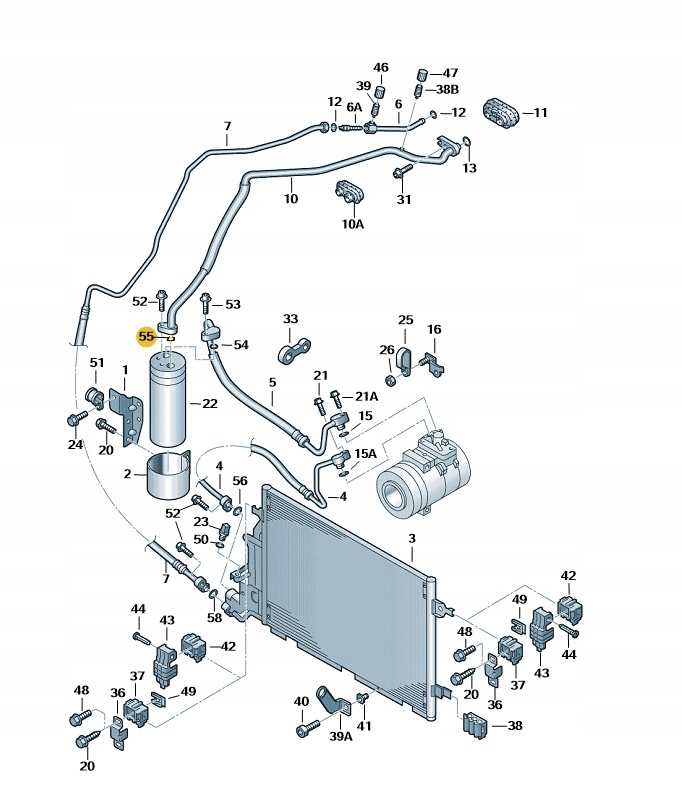 NOWY ORYGINALNY O-RING KLIMATYZACJI 7H0820749 Numer katalogowy części 7H0820749