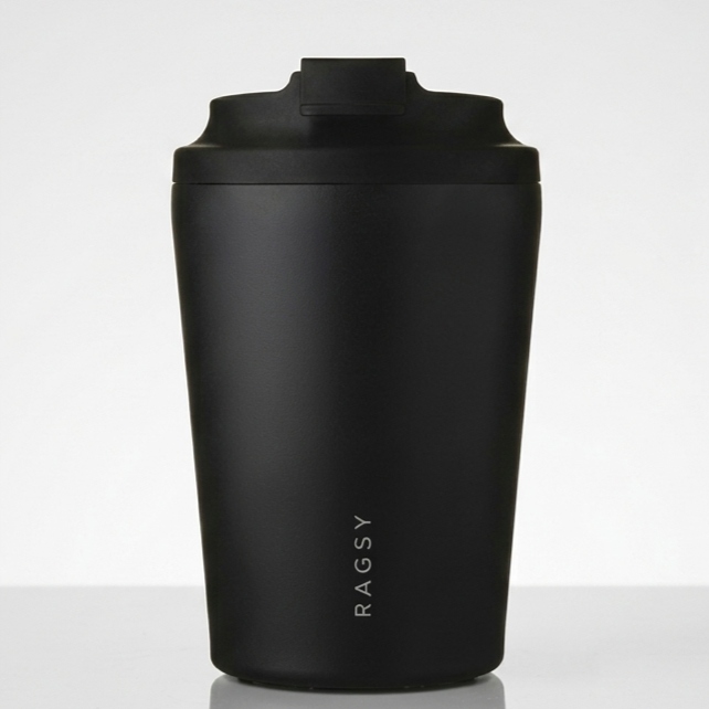 Kubek termiczny termos na kawę herbatę Simply Cup Ceramic 340ml Czarny 1szt