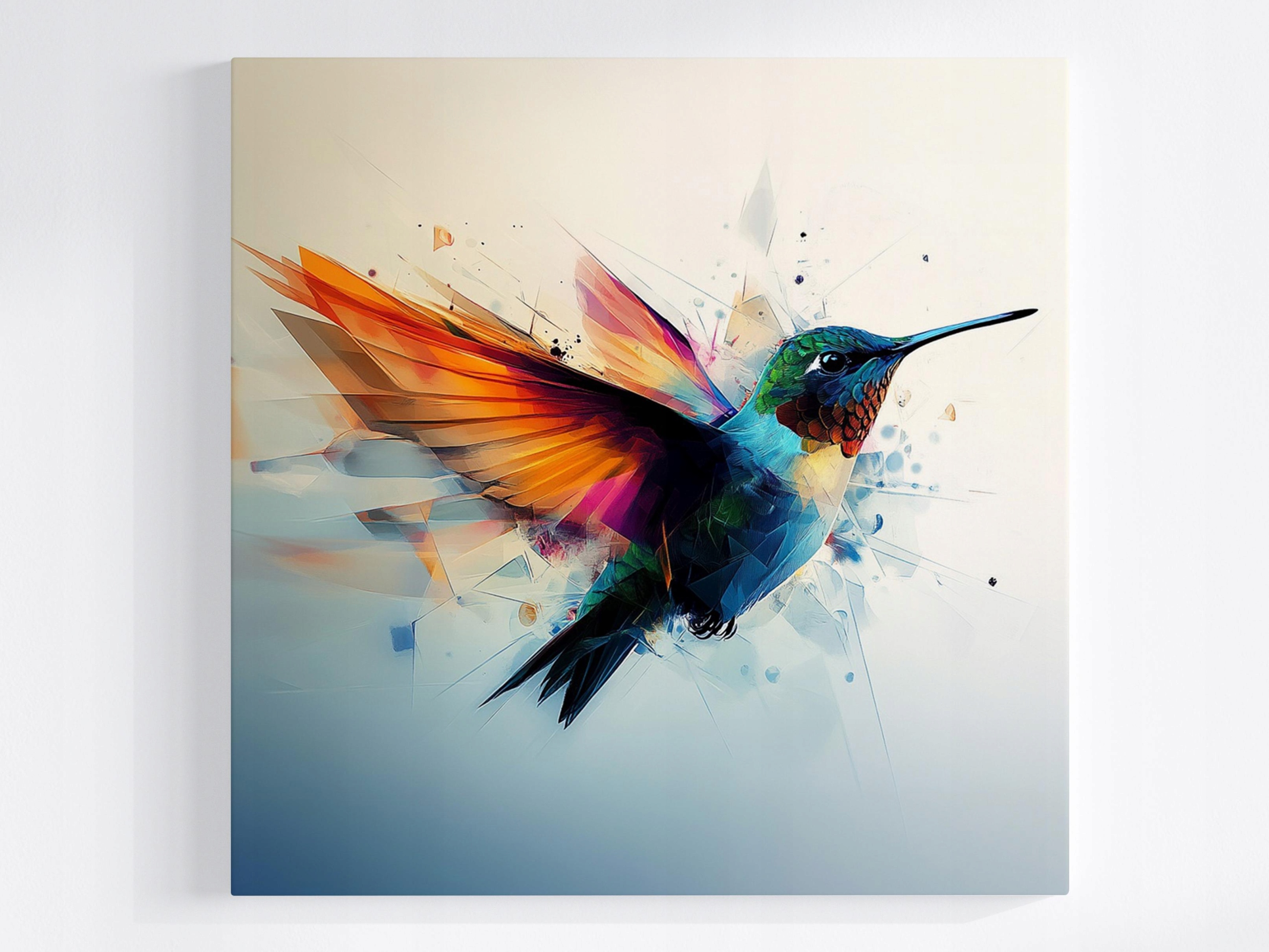 Obraz Na Plátně Canvas Grafika Barevný Kolibřík Pták Digital Art 80x80