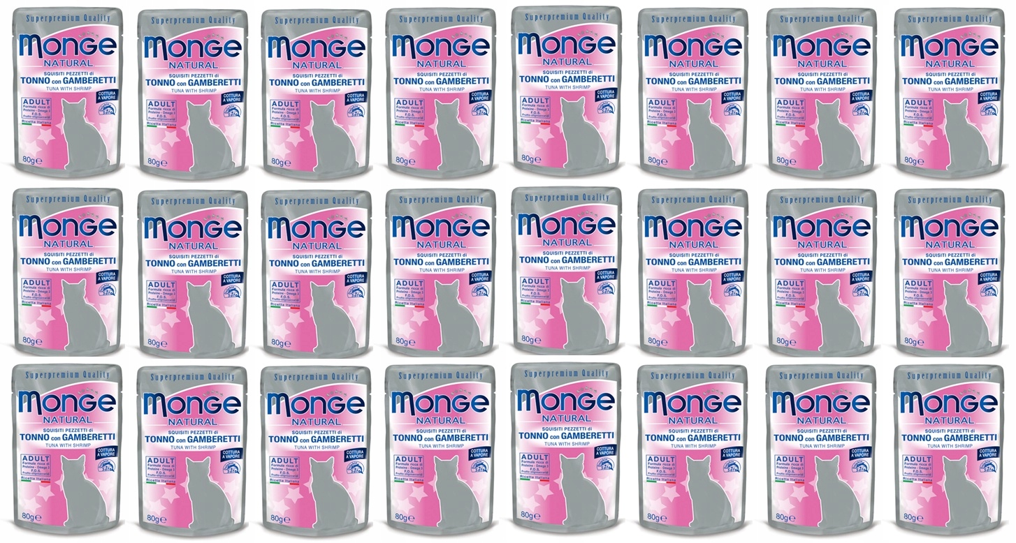 Monge Buste – tuňák a krevety v želé 24 x 80 g