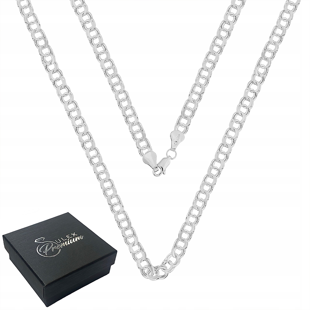 Stříbrný řetízek ryzost 925 Garibaldi 50 cm x 6,5 mm