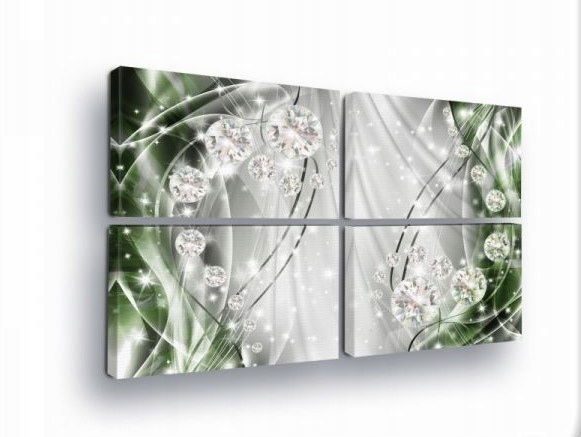 Obraz 120x80 Lesk lesk diamanty kryštály abstrakcia zelená šedá