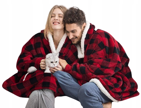 

Ciepła Bluza Puch Sweter Oversize Koc Miś Kaptur