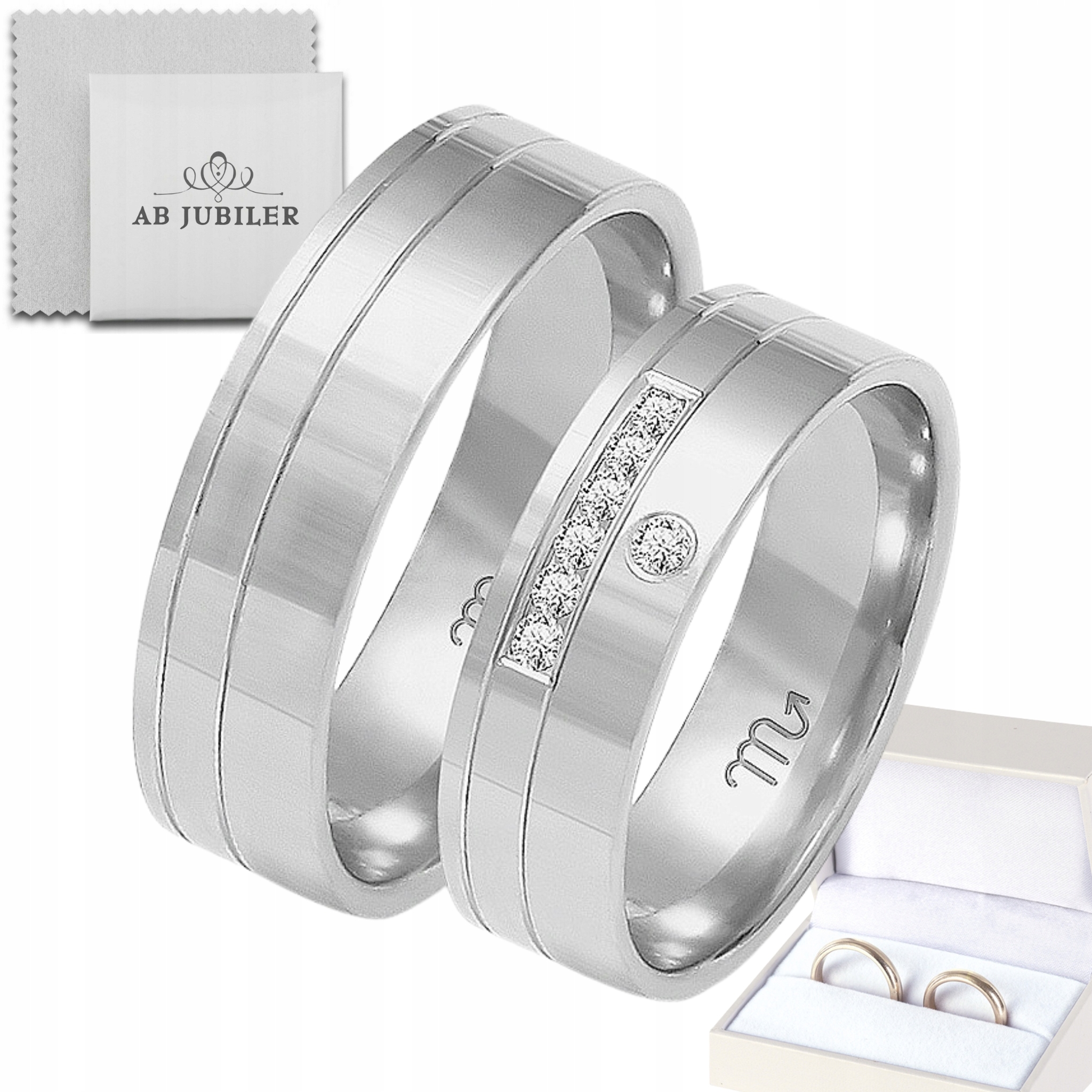 Zlaté Prsteny 14K 6 mm Zirkony id OE-217