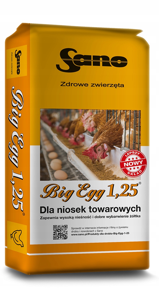 Sano Big Egg 1,25 25kg Mieszanka mineralna dla niosek Wysoka Nieśność