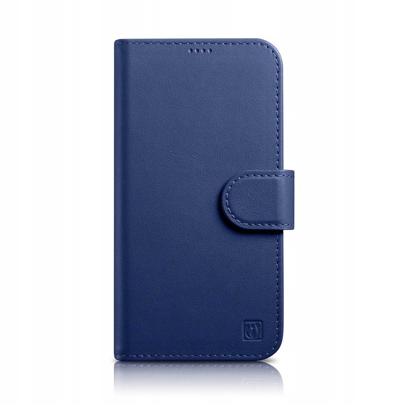iCarer Wallet Case 2in1 etui iPhone 14 Pro skórzane Rfid niebieskie