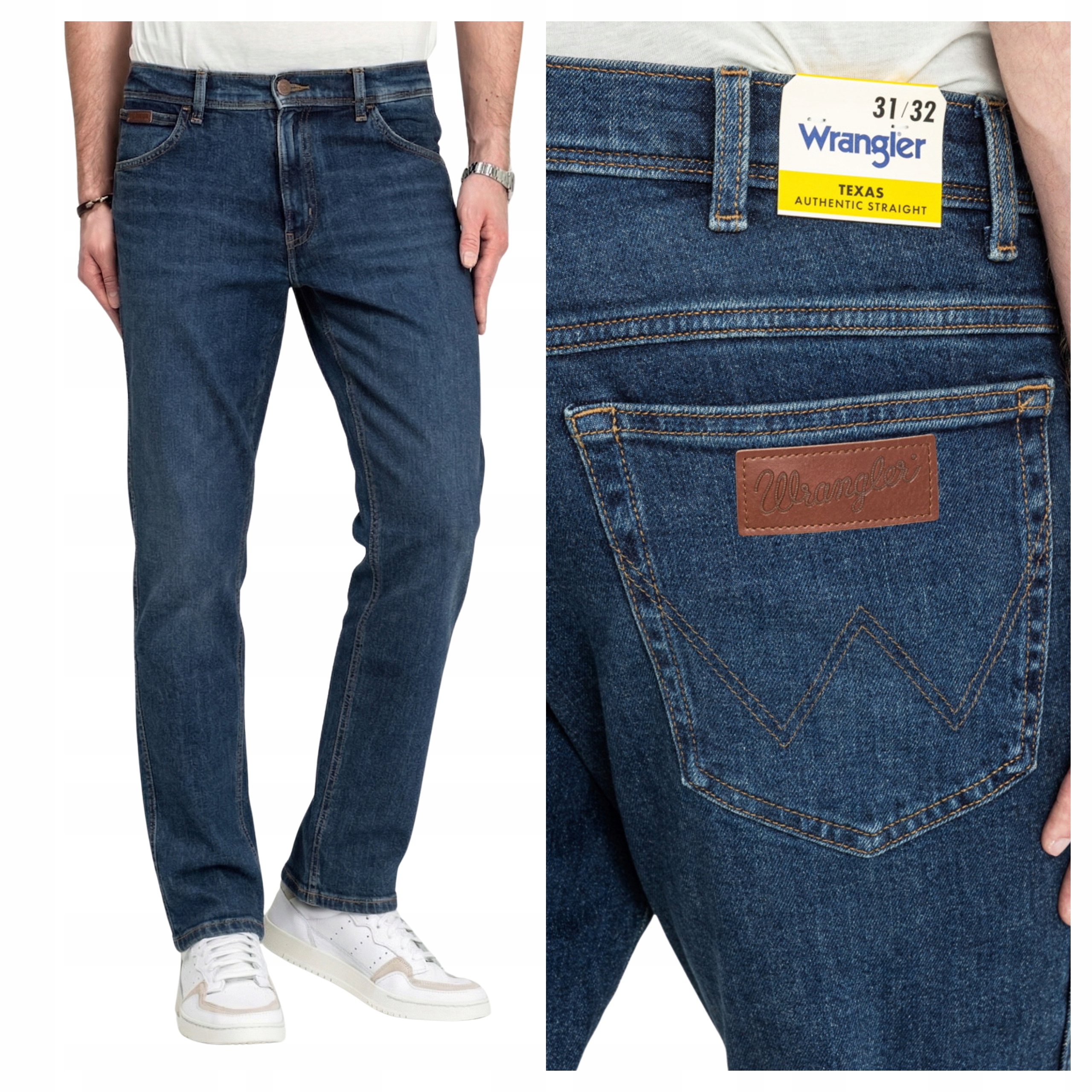 Pánské kalhoty Wrangler Texas Jeansové Regular Fit modré W36 L34