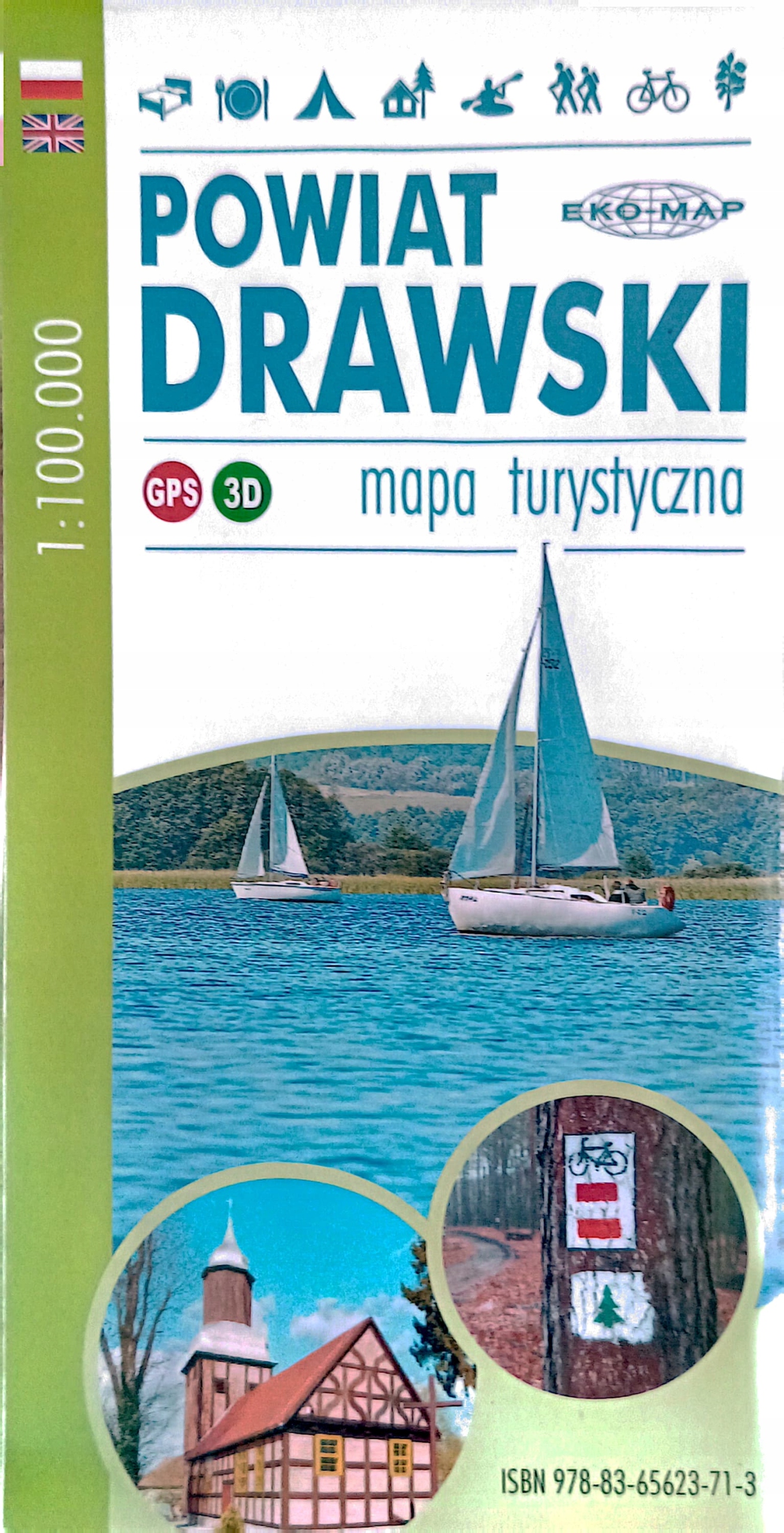 Powiat drawski mapa turystyczna 2020