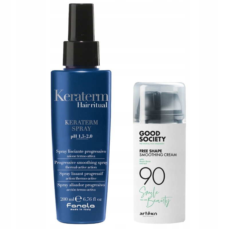 Fanola Keraterm sprej 200 Ml Good Society 90 Free Shape krém 100ml