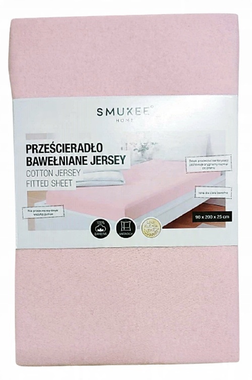 

Prześcieradło z gumką bawełna Jersey 90x200x25