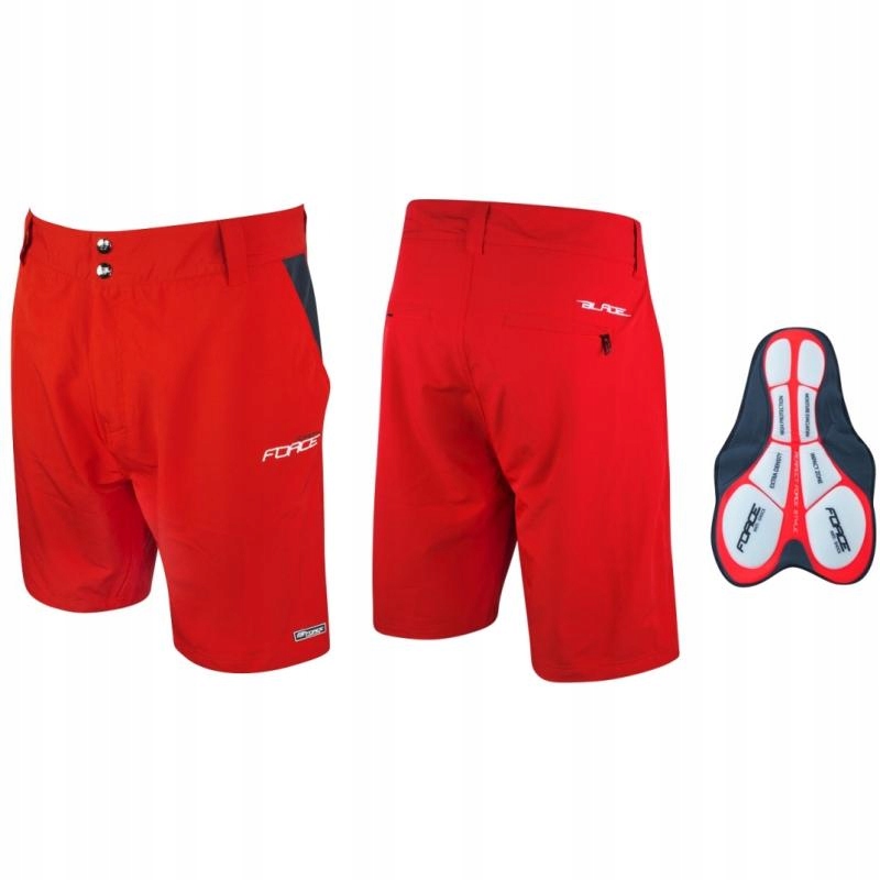 Force Kraťasy Blade Mtb pánské volné s vložkou červená 2XL