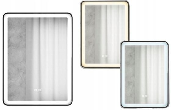 Obdĺžnikové, energeticky úsporné podsvietené zrkadlo Coma Led 50x70