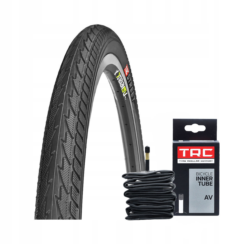 Opona rowerowa 24 Trc 24x1.75 47-507 dętka wentyl samochodowy AV48 Zestaw