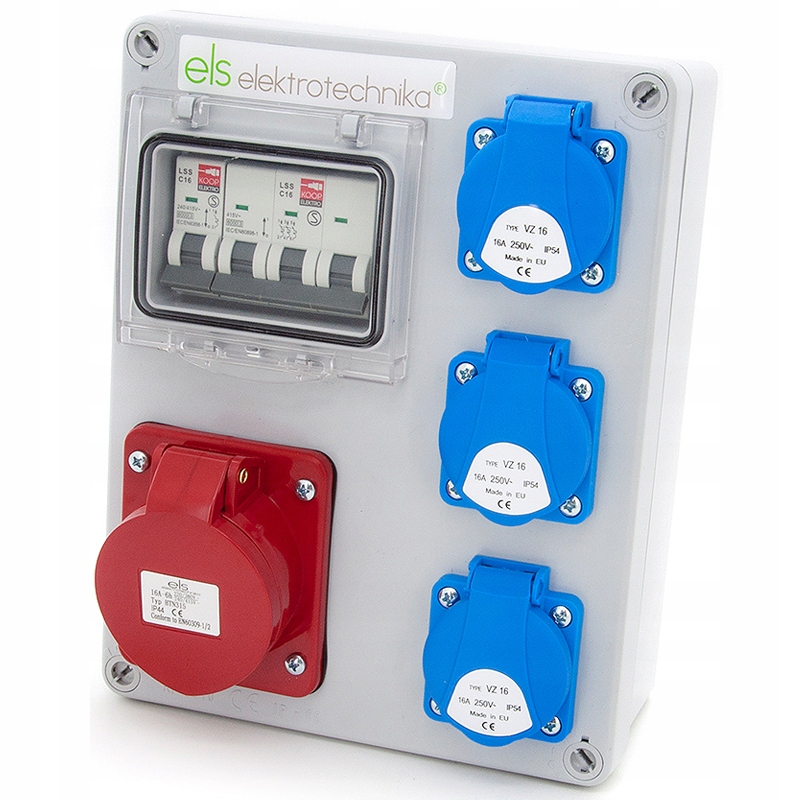 

Rozdzielnica Budowlana 16/4 3*230V Zabezpieczenia