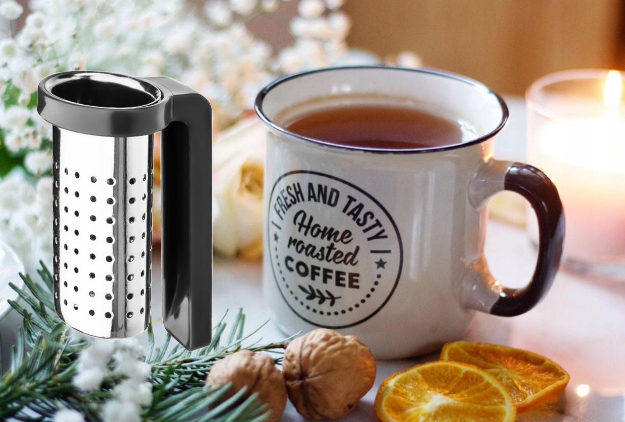 Zaparzacz Herbaty Ziół z Uchwytem na Kubek Sitko Rodzaj zaparzacz sitko (do szklanki)