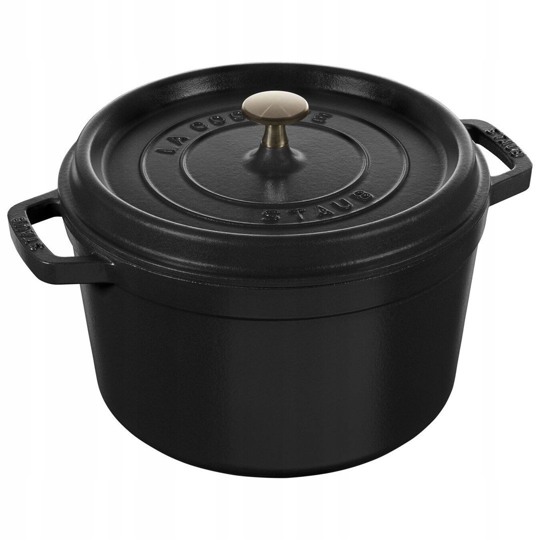Staub La Cocotte Hrniec Okrúhly Vysoký 4.8 Ltr, Čierny La Cocotte