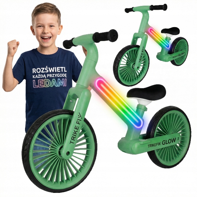 Rowerek Biegowy Dwukołowy Lekki Dla 2 Latka Rama Led Koła Piankowe