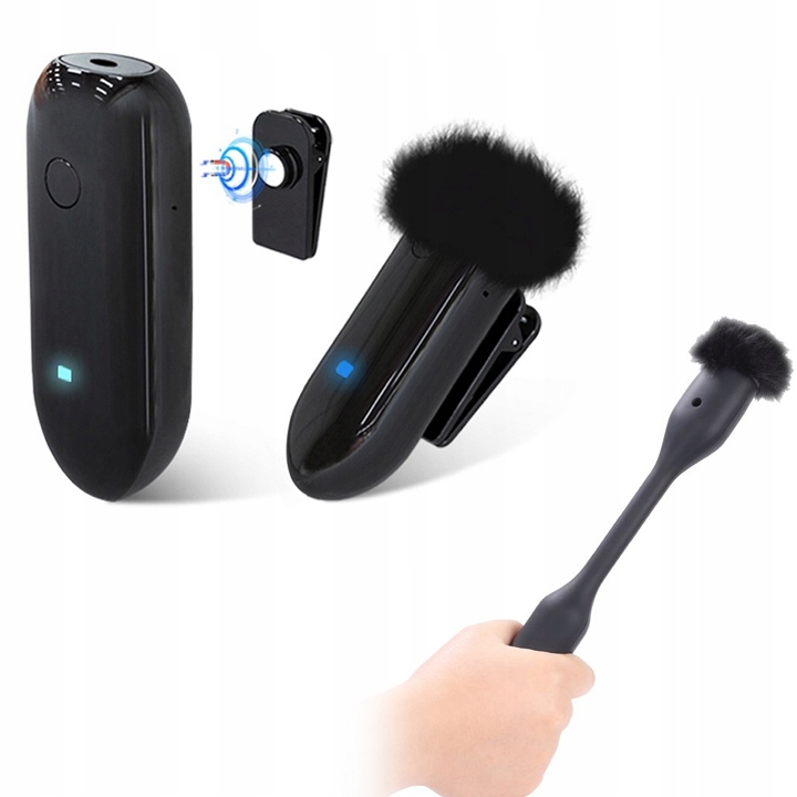 Bezdrátový kravatový mikrofon 3,5 mm Dosah 80 m ruční držák Lensgo