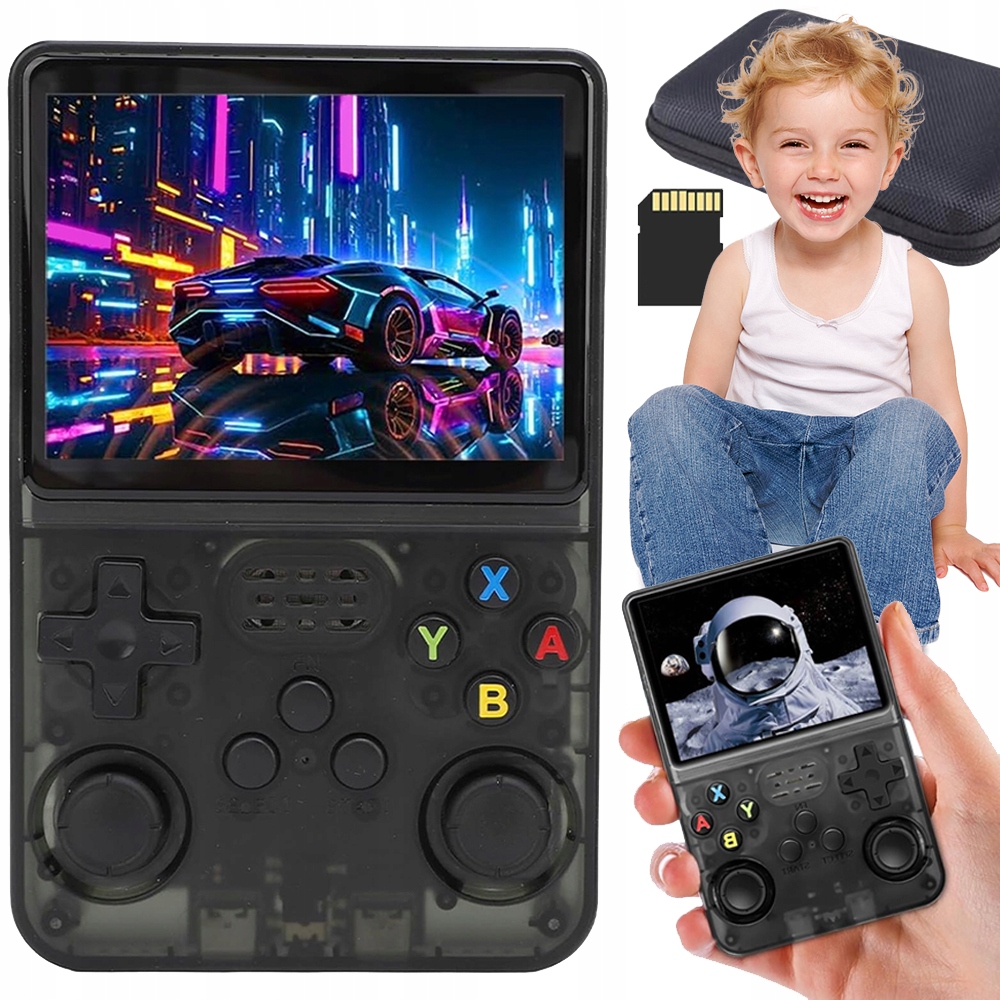 Přenosná Herní Konzole R36S Pro Přenosné Hry 15000 Her 32+128 Gb S Joystickem