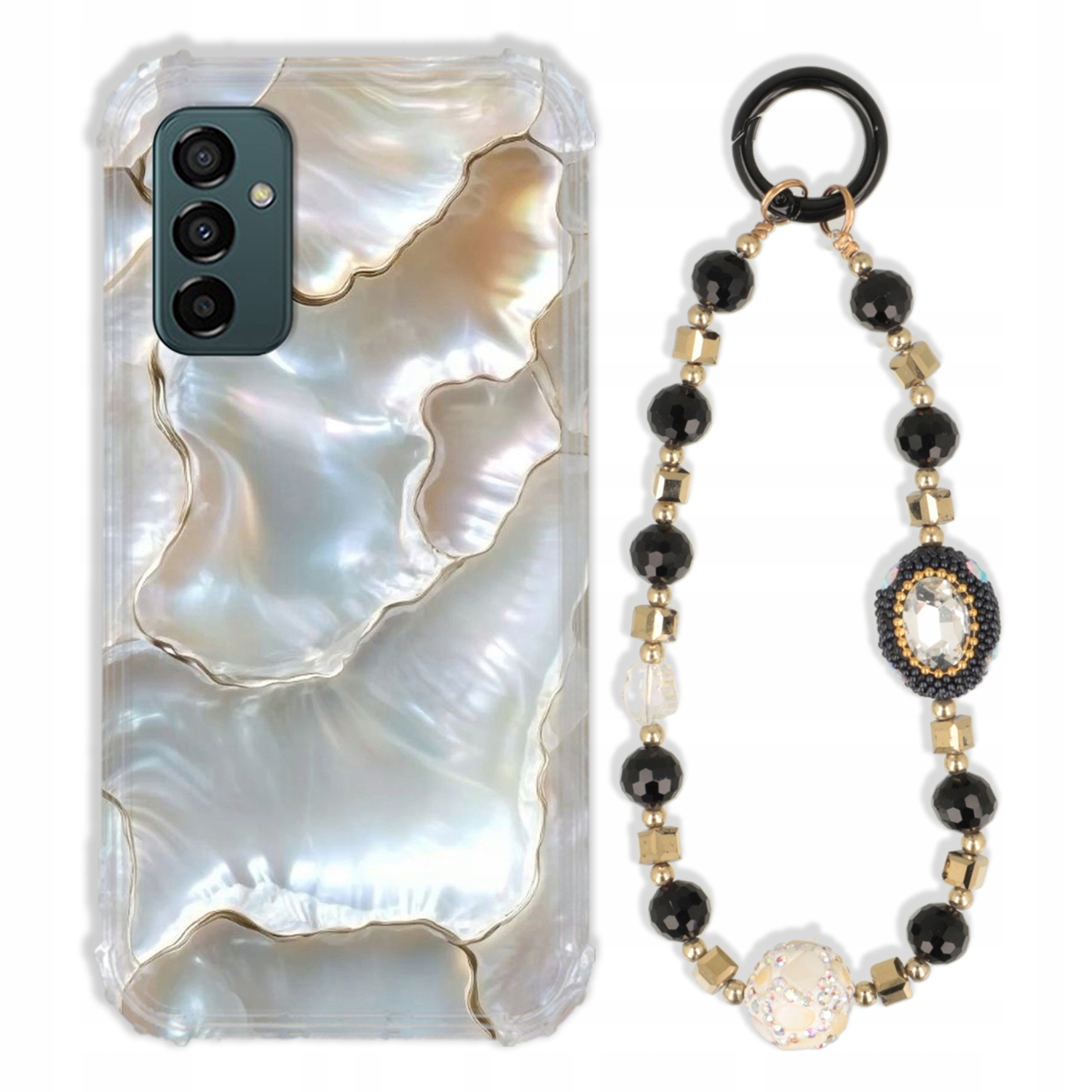 Puzdro Na Samsung F23 5G Antishock Zirkóny Čierno Zlaté Odolné| Silné