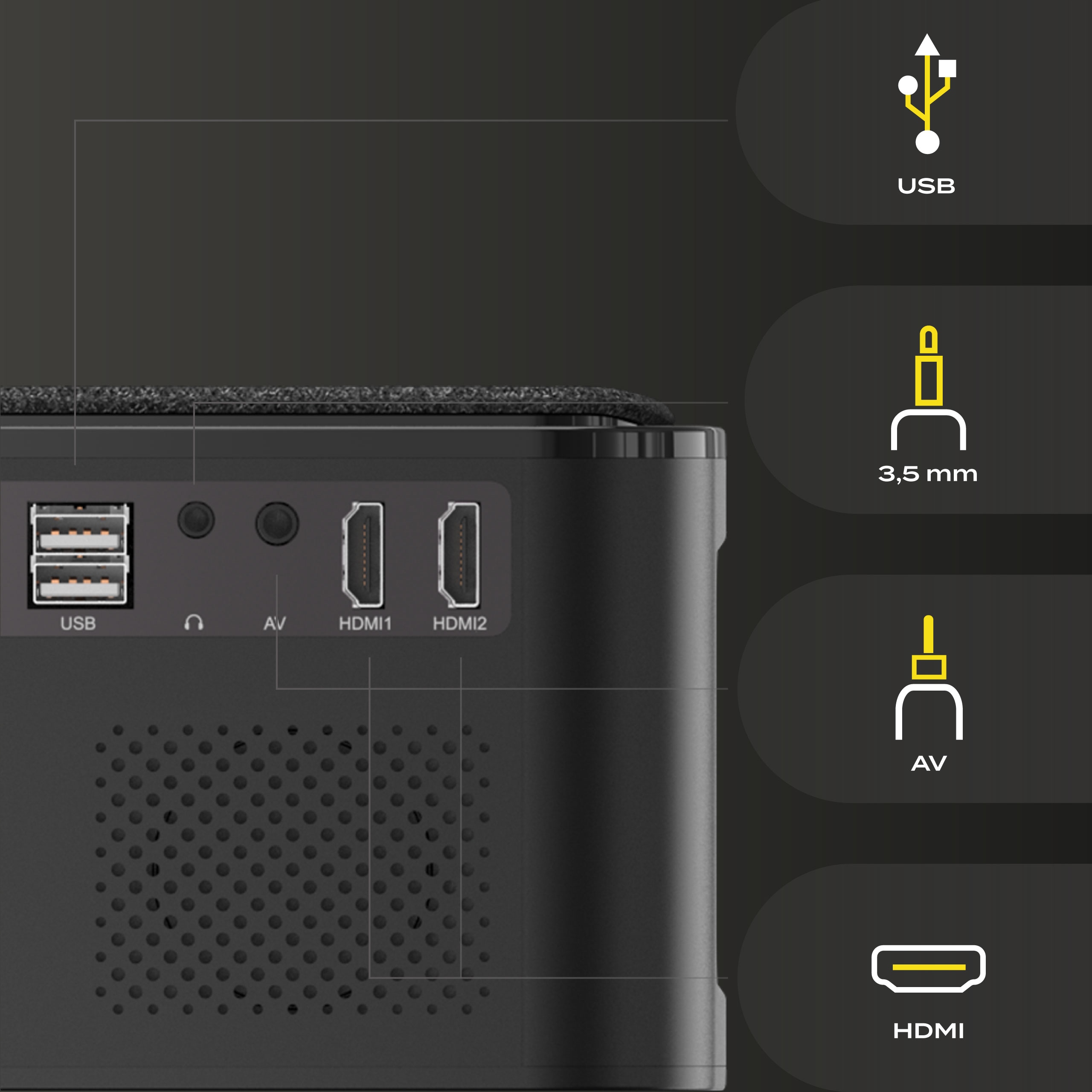 PRZENOŚNY RZUTNIK MINI PROJEKTOR FULL HD 4K 2,2kg + KABEL HDMI Android 9.0 Model MultiPic 5.1