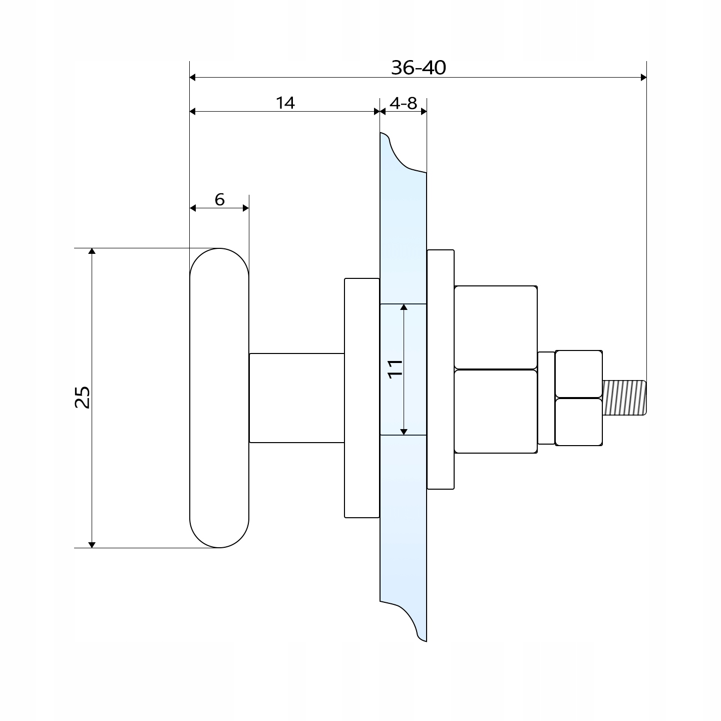 KOMPLET ROLEK KÓŁEK MIMOŚRODOWYCH ROLKI DO KABINY NATRYSKOWEJ ZESTAW 25 MM Marka Sannit