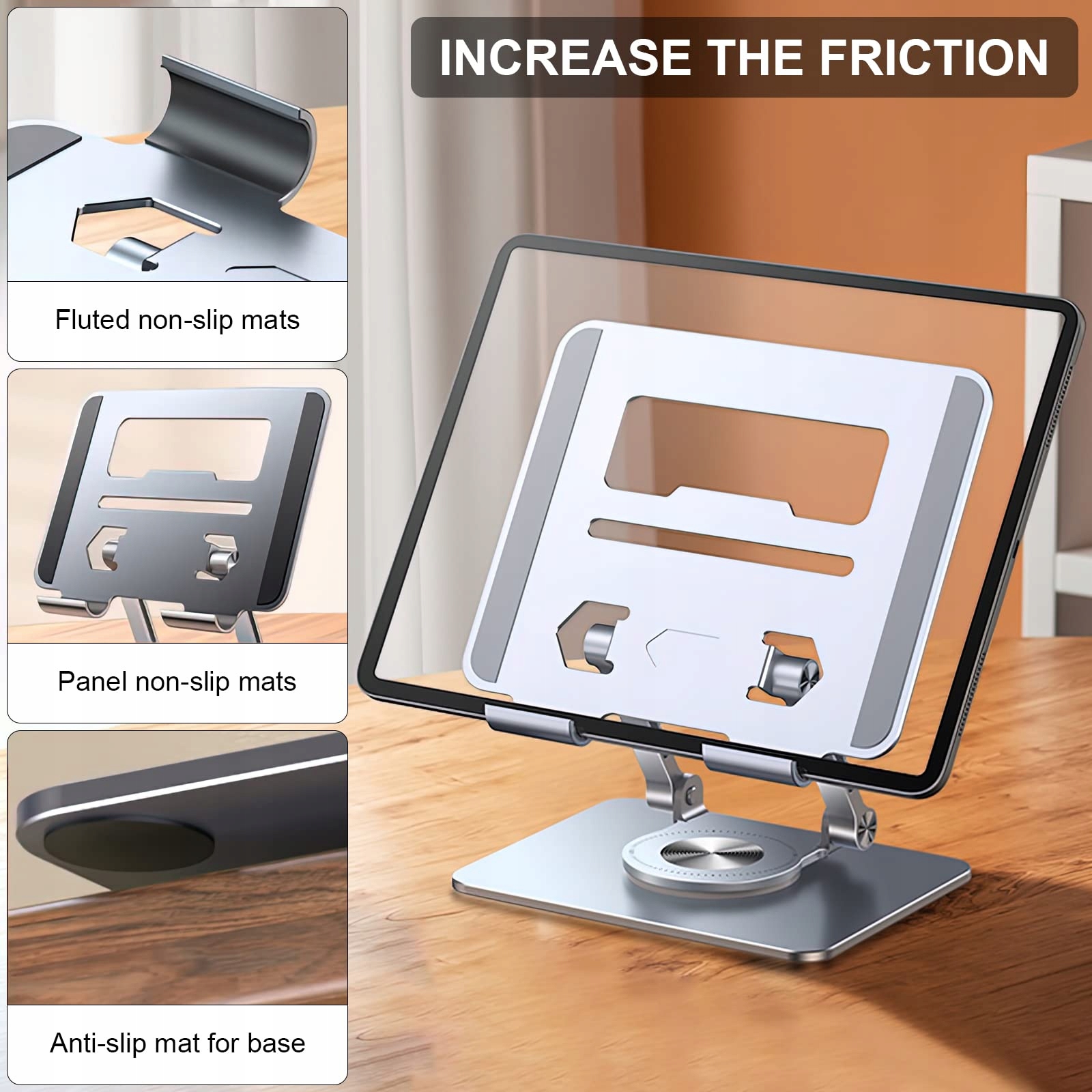 STEHAUFE ALUMINIOWY STOJAK NA TABLET LAPTOP REGULOWANY DO 17 CALI — miniatura 3