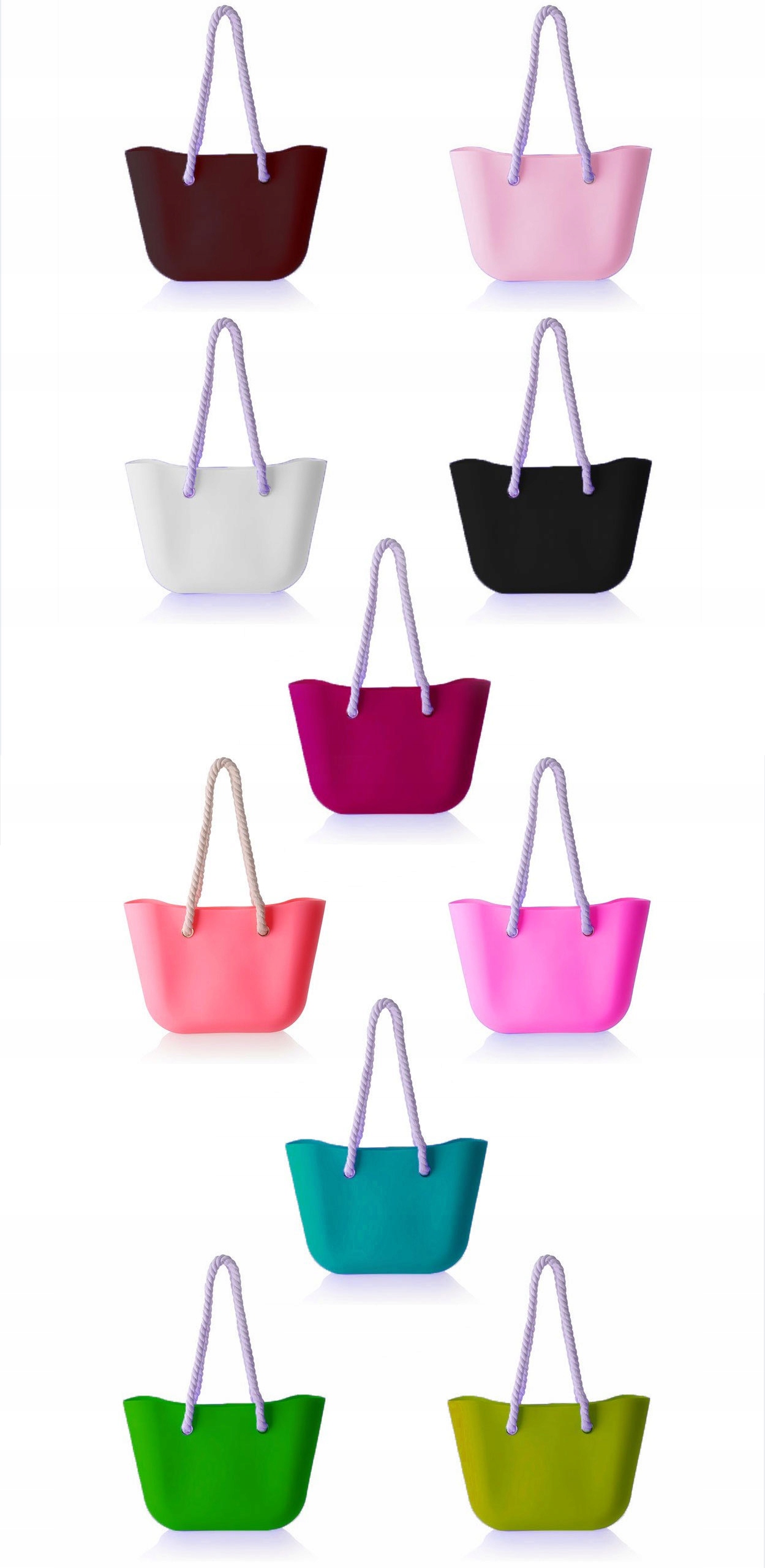 O TORBA GUMOWA TOREBKA HOBO JELLY SHOPPER BAG TGLB Wysokość 33 cm